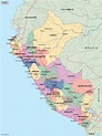 peru political map. Eps Illustrator Map | Vector World Maps