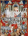Miniatore padovano anonimo: Miniatura da “L'Entree d’Espagne”, 1398 ...