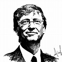 Bill Gates portrait pen line sketch by ariecool @tanpa.info | Bill ...