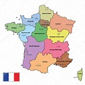 Vector highly detailed political map of France with regions and their ...