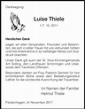 Traueranzeigen von Luise Thiele | Trauer.HNA.de
