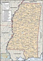 Map Of Mississippi Counties And Cities - Agatha LaVerne