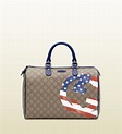 Gucci USA GG Flag Collection Boston Bag in Natural | Lyst