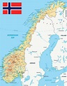 ⊛ Mapa de Noruega 🥇 Político y Físico Imágenes HD | 2024