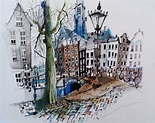 Amsterdam by Ian Fennelly Watercolor Architecture, Architecture Sketch ...