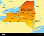Color vectorial mapa del estado de Nueva York. Ee.Uu Fotografía de stock - Alamy