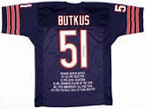 Dick Butkus Signed Bears Career Highlight Stat Jersey (JSA COA)