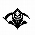 Grim Reaper Symbol Logo on White Background. Decal Stencil Tattoo ...