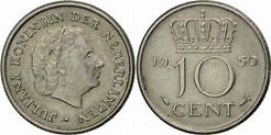Netherlands, Juliana, 10 Cents, 1950, , Nickel, KM:182 | European Coins