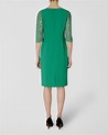 Lyst - Jaeger Lace and Crepe Dress in Green