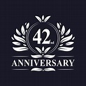 42 years Anniversary logo, luxurious 42nd Anniversary design ...
