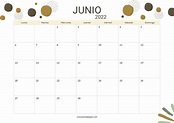 Calendario Junio 2022 para imprimir GRATIS ️ Una Casita de Papel