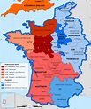 Das Gebiet des Königshauses Anjou von England in Frankreich - während ...
