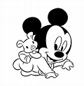 Pinto Dibujos: Bebé Mickey Mouse para colorear