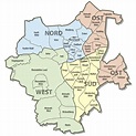 Mönchengladbach | Bezirke - Stadtteile - PLZ - Karte