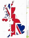 Karte Von Großbritannien Mit Flagge Stock Abbildung - Illustration von ...