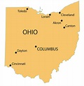 Ohio and Largest Cities Columbus, Cincinnati, Cleveland