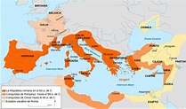 Roma antiga mapa - Roma Antiga mapa rotulada (Lazio - Itália)