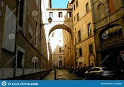 Italy, Rome, 27 Via Del Collegio Romano, Lane with a Covered Gallery in ...