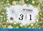 31 December Perpetual Calendar and Alarm Clock 12 Hours. Happy New Year ...