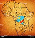 Demokratische Republik Kongo auf tatsächliche Vintage politische Karte ...