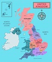 mapa de Reino Unido con región nombres 23321466 Vector en Vecteezy