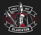 Gladiator emblem with a spear 536311 Vector Art at Vecteezy