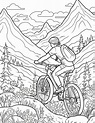 Mountain Biking Coloring Pages - Coloring Nation