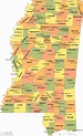 Counties Of Mississippi Map - Lydie Romonda