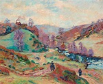 Armand Guillaumin, Landscape with two figures. - Bukowskis