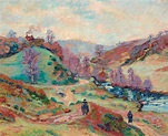 Armand Guillaumin, Landscape with two figures. - Bukowskis