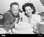 J. Peverell Marley (left) and Linda Darnell at their wedding reception ...