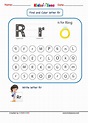 Kindergarten Letter R Find and Color worksheet - KidzeZone
