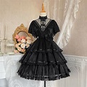Black Gothic Lolita Dress Halloween Cosplay Costume Women - Etsy UK