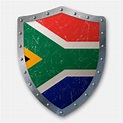 Antiguo escudo con bandera de sudáfrica | Vector Premium