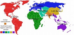 The subcontinent vs continents: population.... - Maps on the Web