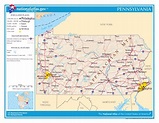 Laminated Map - Large detailed map of Pennsylvania state Poster 20 x 30 ...