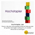 Hochstapler - deutschwortschatz.de / der Schatz der deutschen Wörter ...