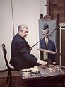 René Magritte at work in his living room, 1964. Saatchi Gallery, Rene ...