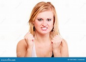 Very Angry Blonde Woman Isolated Stock Photo - Image of raging, furious ...