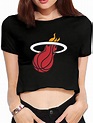 Miami Heat Crop Top Short Sleeve T Shirt Shirt Shirt Morden Women's ...