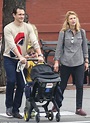 Claire Danes looks proud as son Cyrus helps push his newborn brother in ...