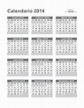 Calendario 2014 para imprimir en PDF 2024