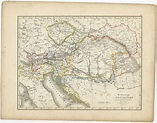 Antique Map of the Austrian Empire by Petri (1852)