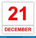 21 De Diciembre Día En El Calendario Stock de ilustración - Ilustración ...