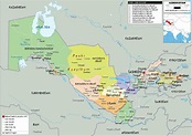 Uzbekistan Map (Political) - Worldometer