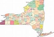 Mapa Político do Estado de Nova York
