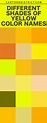 25 Different Shades of Yellow Color Names