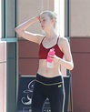 Elle Fanning in Leggings - Arrives at the Gym in LA, August 2014 ...