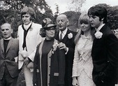 Mike McGear's wedding day with Paul, Jane, his father Jim, 2nd wife ...